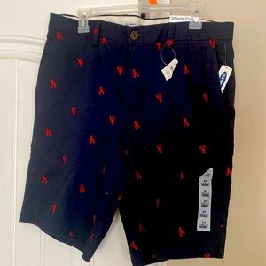 Navy Blue Lobster Mens Shorts Size 33 New!